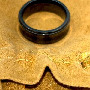 Trenton Men's Black Tungsten Carbide Ring, Comfort Fit Wedding Band